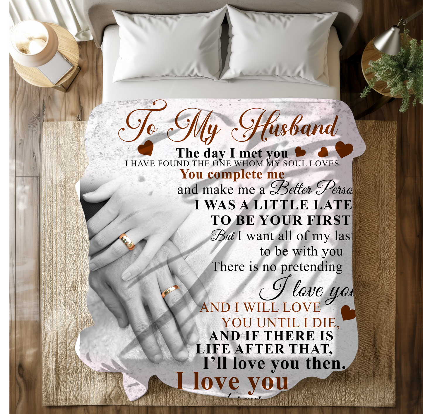 To My Husband | Velveteen Plush Blanket